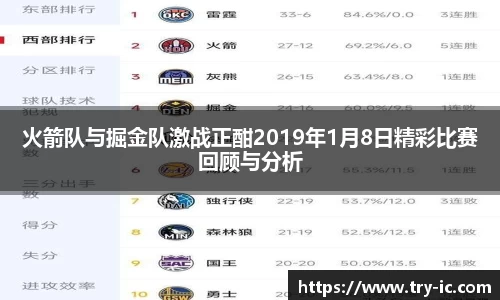 火箭队与掘金队激战正酣2019年1月8日精彩比赛回顾与分析
